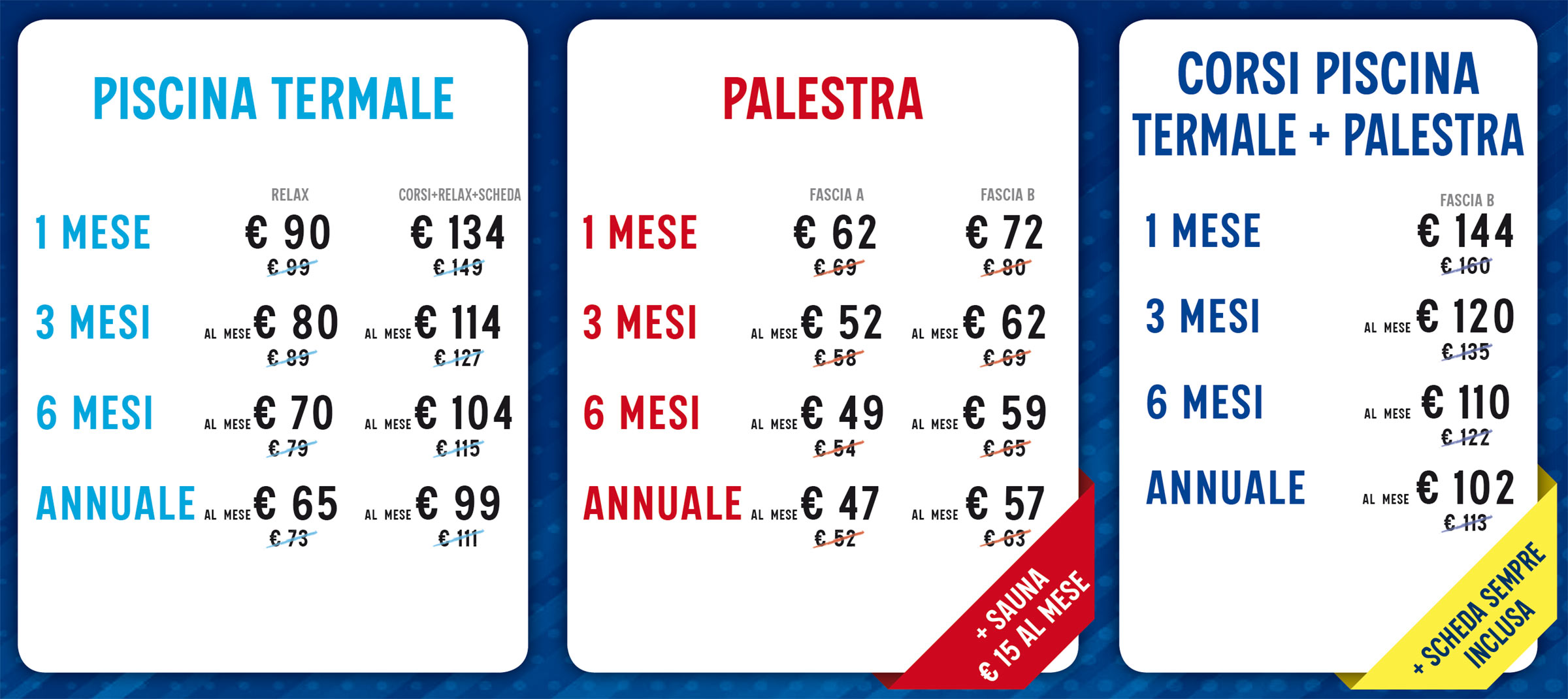 tariffe terme e palestra